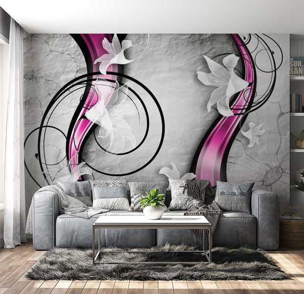 Peel & Stick Floral Wall Mural - Dance With Lilies - Removable Wall Decals