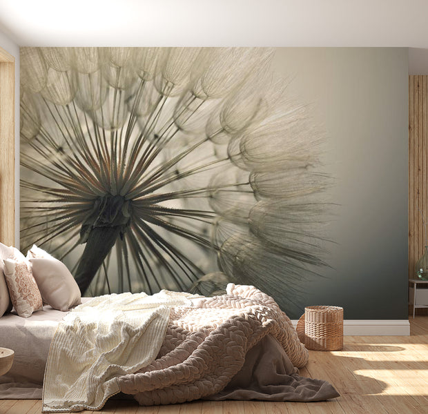 Peel & Stick Botanical Wall Mural - Dandelion In Morning Light - Removable Wall Decals