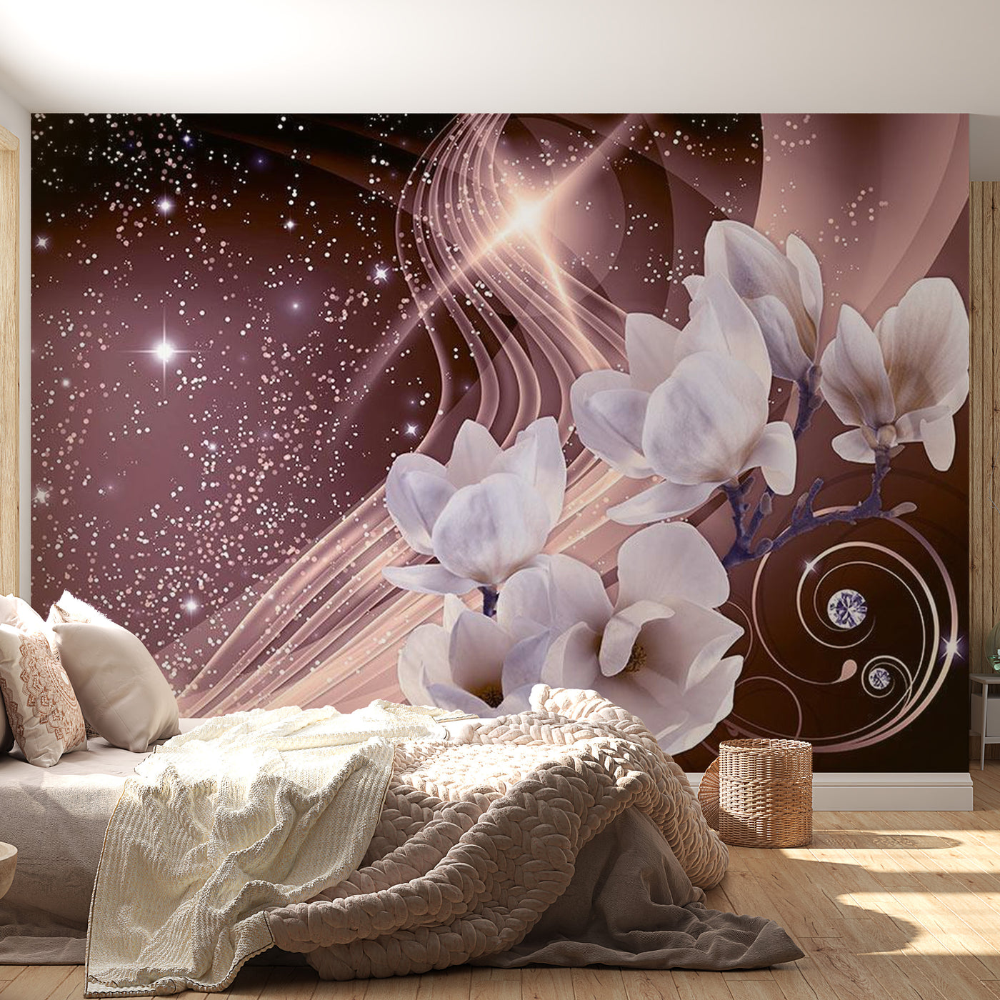 Peel & Stick Floral Wall Mural - Dust Of Light - Removable Wall Decals
