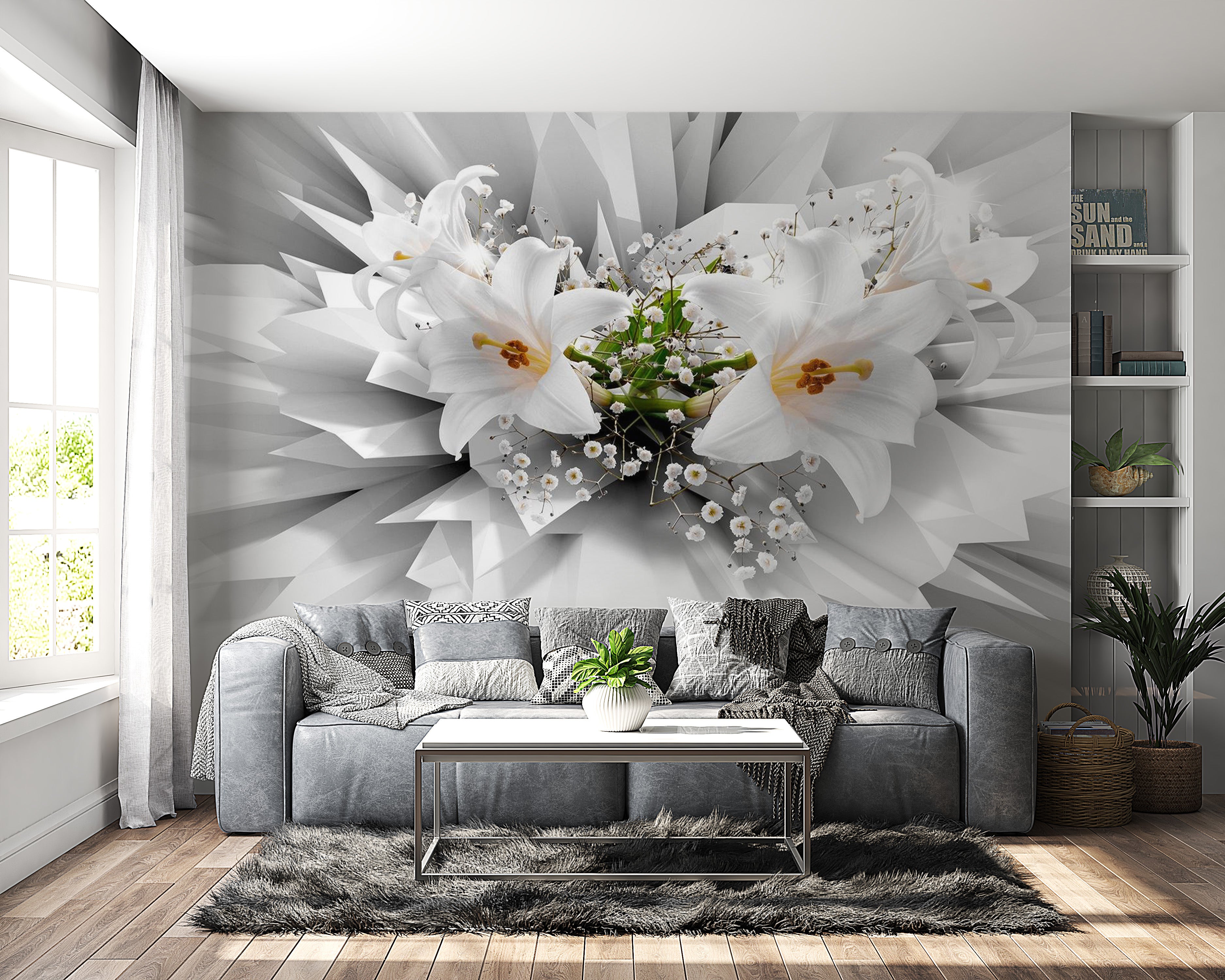 Peel & Stick Floral Wall Mural - Floral Explosion - Removable Wall Decals
