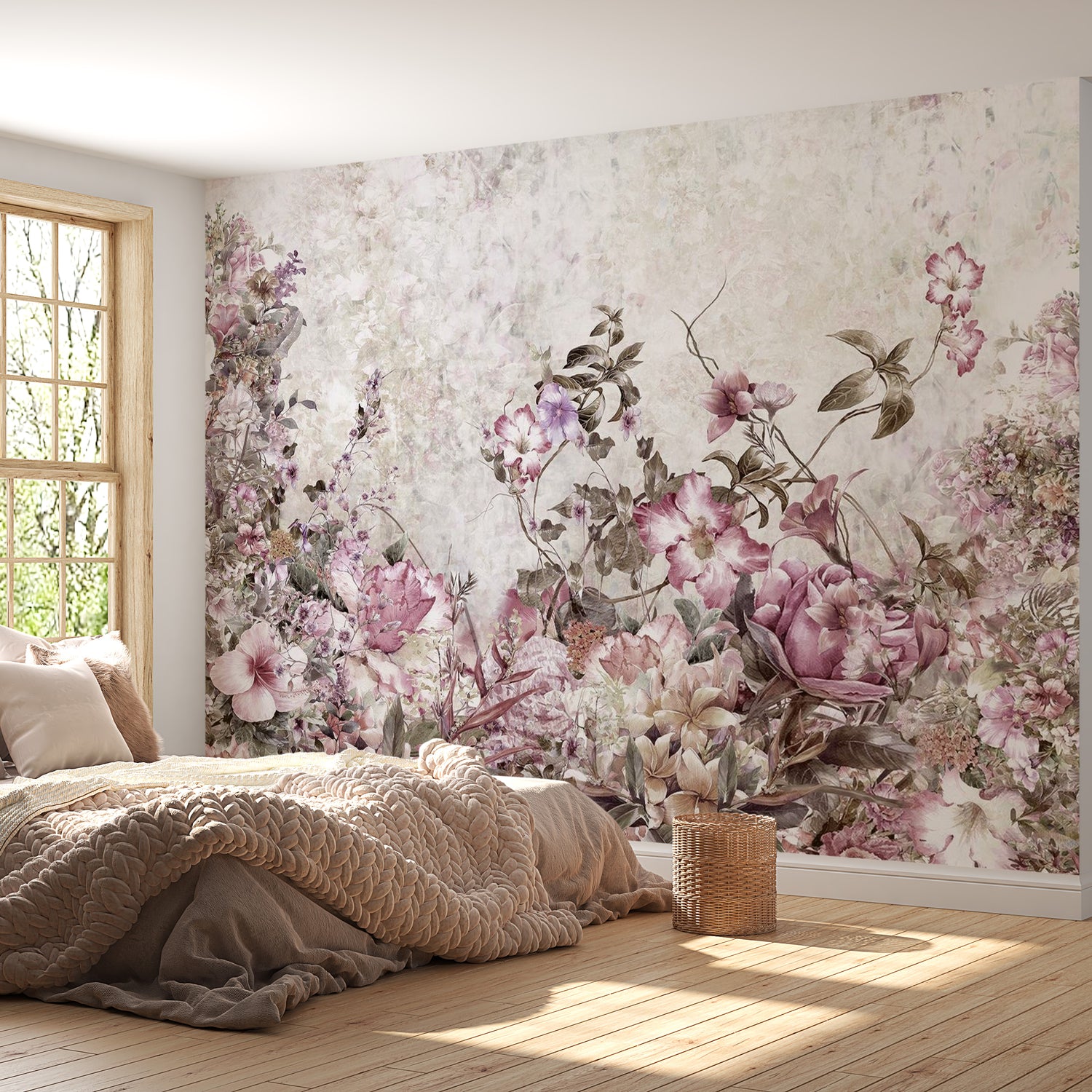 Peel & Stick Floral Wall Mural - Floral Meadow - Removable Wall Decals