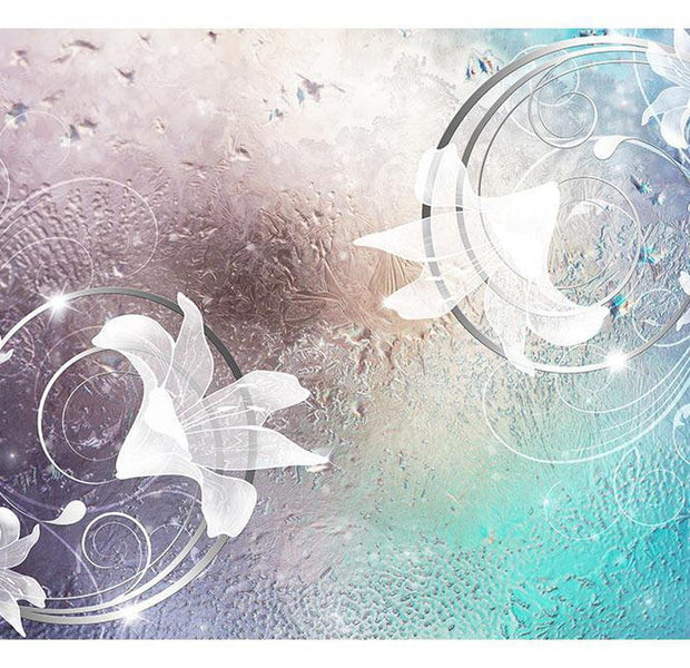 Peel & Stick Floral Wall Mural - Flowers On Glass - Removable Wall Decals