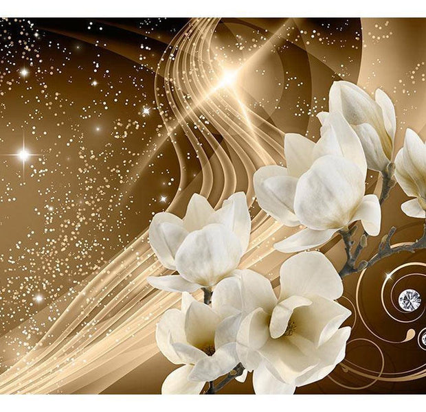 Peel & Stick Floral Wall Mural - Golden Milky Way - Removable Wall Decals