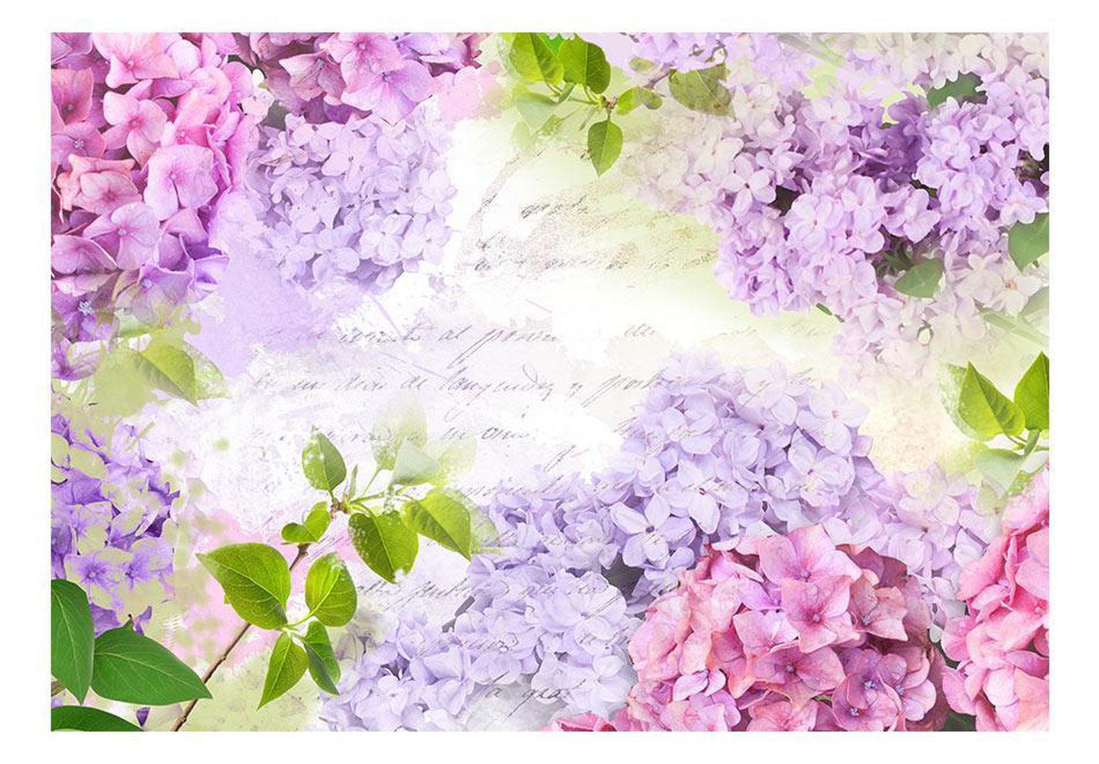 Peel & Stick Floral Wall Mural - Hortensia’s In Lilac- Removable Wall Decals