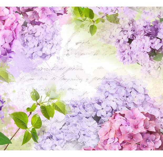 Peel & Stick Floral Wall Mural - Hortensia’s In Lilac- Removable Wall Decals