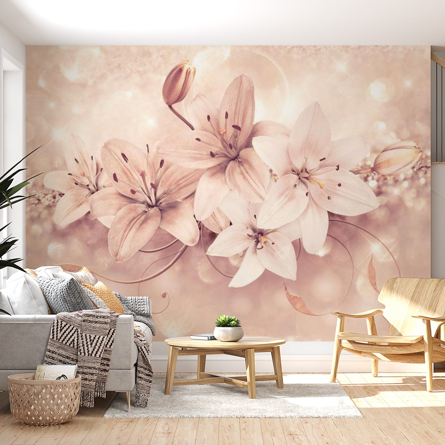 Peel & Stick Floral Wall Mural - Jewels Of Light - Removable Wall Decals