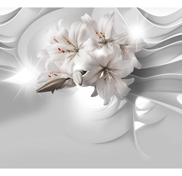 Peel & Stick Floral Wall Mural - Lilies In The Tunnel - Removable Wall Decals