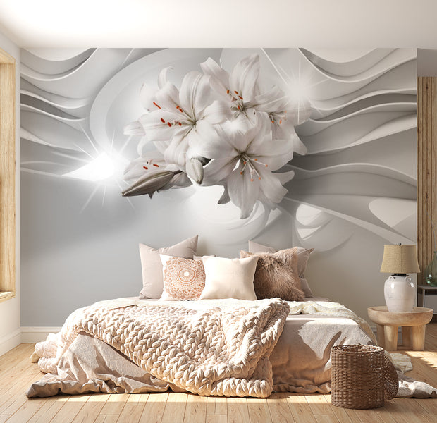 Peel & Stick Floral Wall Mural - Lilies In The Tunnel - Removable Wall Decals