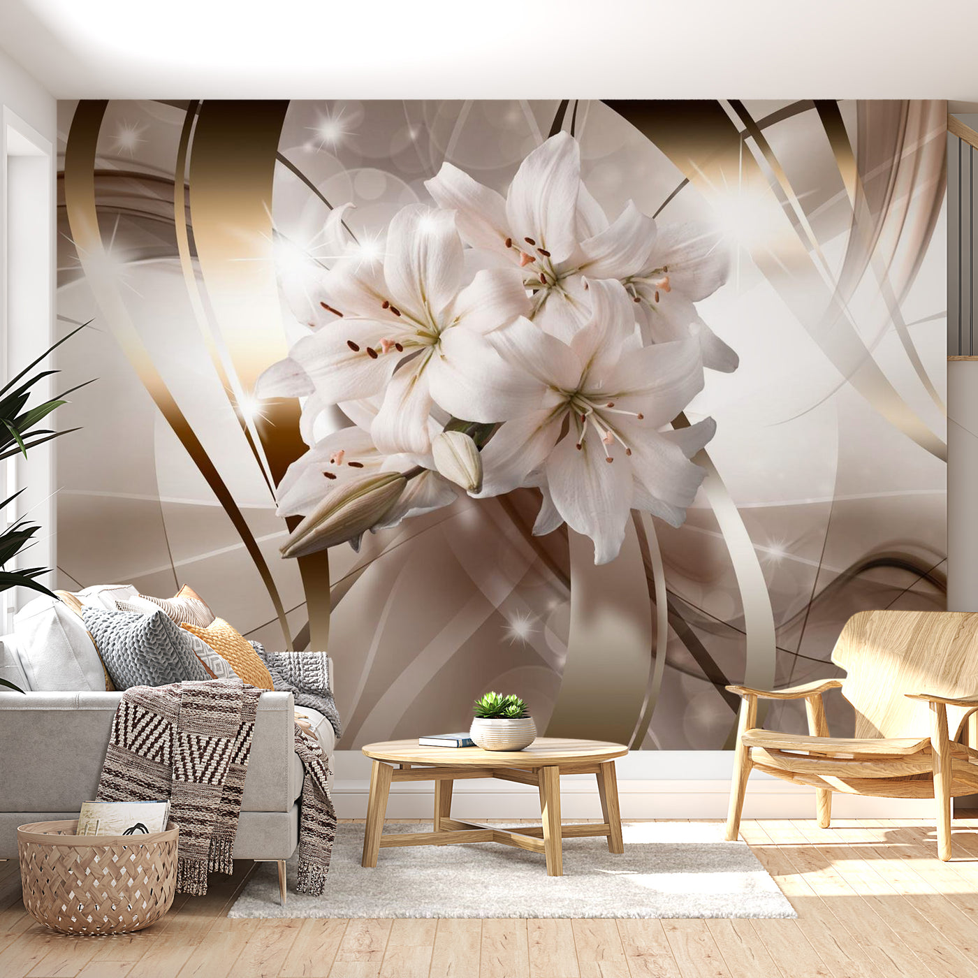 Peel & Stick Floral Wall Mural - Lily Bunch - Removable Wall Decals