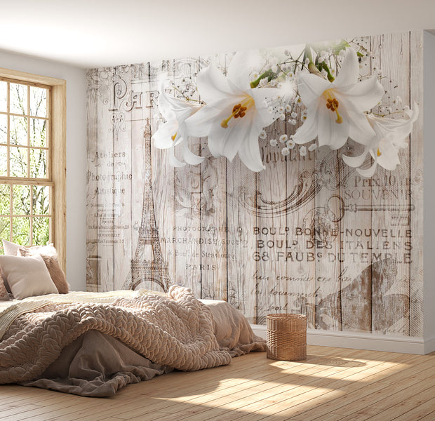 Peel & Stick Floral Wall Mural - Parisian Lilies - Removable Wall Decals
