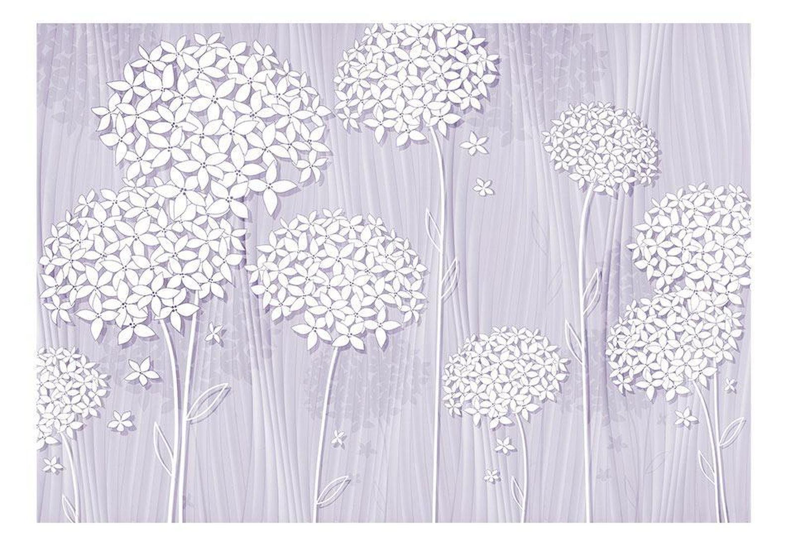 Peel & Stick Floral Wall Mural - Purple Flower Fantasie - Removable Wall Decals