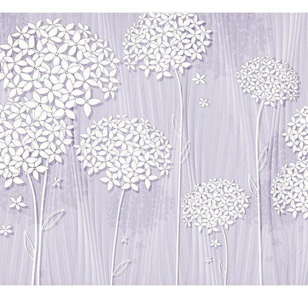 Peel & Stick Floral Wall Mural - Purple Flower Fantasie - Removable Wall Decals