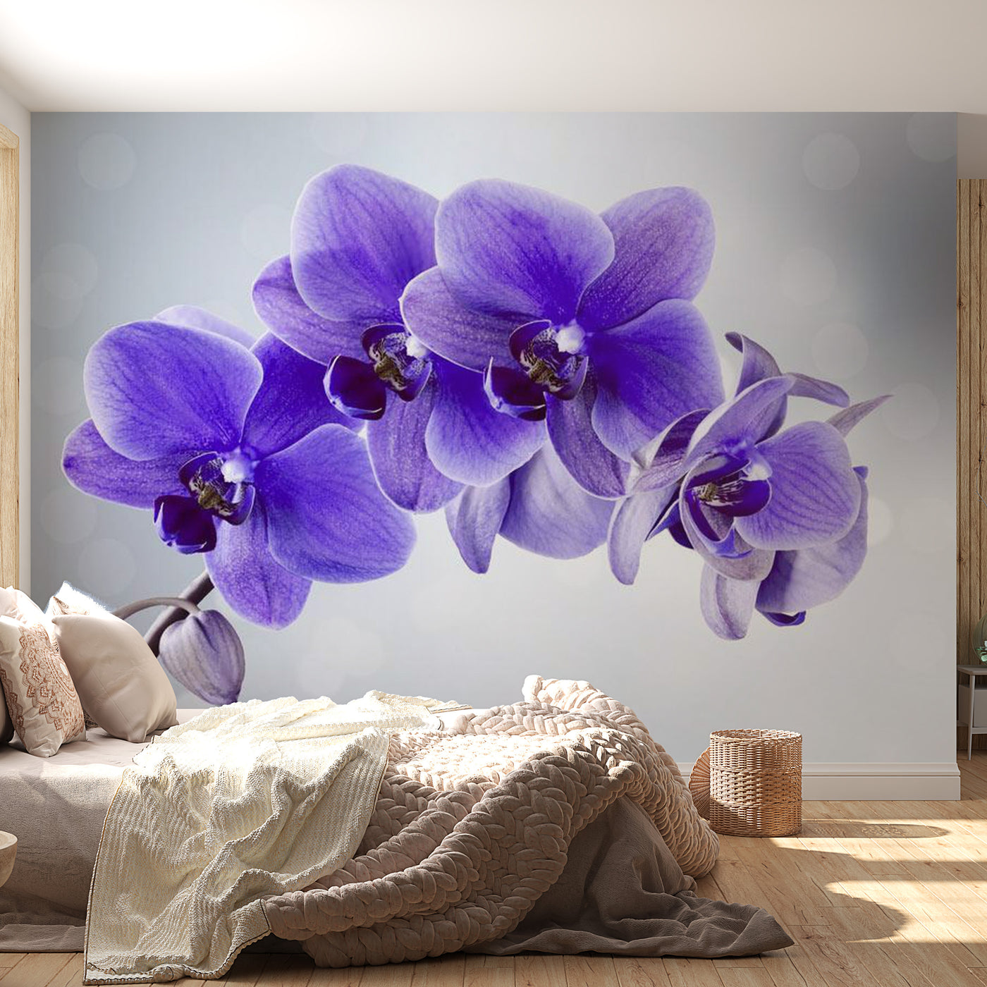 Peel & Stick Floral Wall Mural - Purple Orchid - Removable Wall Decals