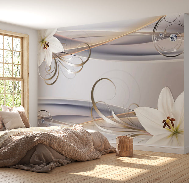 Peel & Stick Floral Wall Mural - Remember The Lilies - Removable Wall Decals