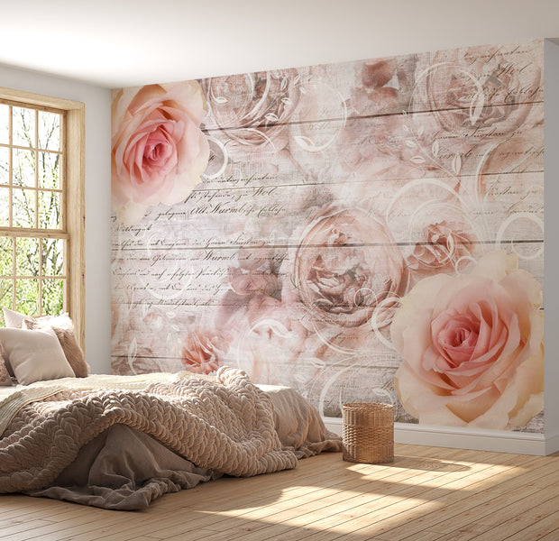 Peel & Stick Floral Wall Mural - Rose Work - Removable Wall Decals