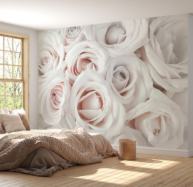 Peel & Stick Floral Wall Mural - Satin Rose Pink - Removable Wall Decals