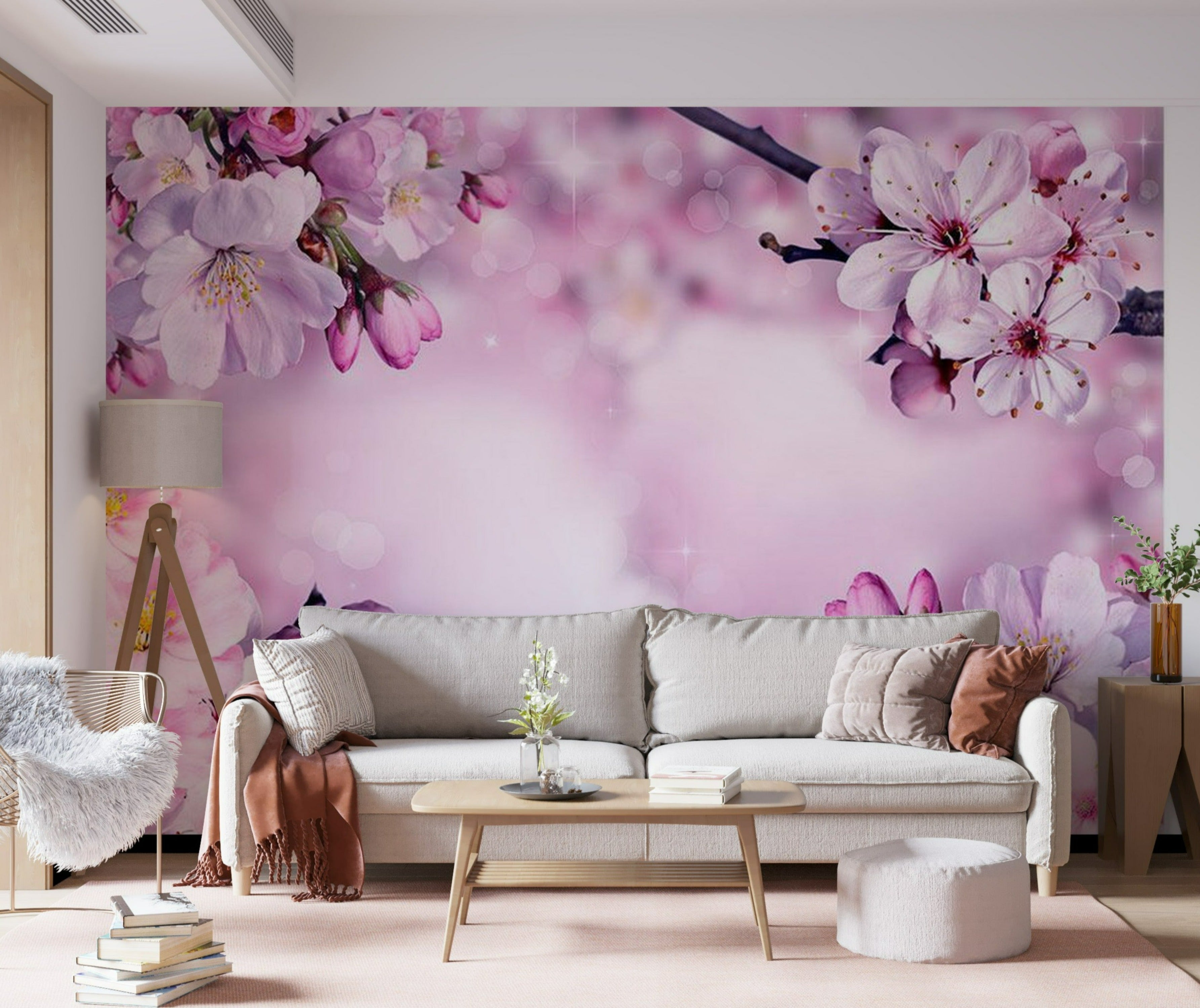 Peel & Stick Floral Wall Mural - Say Hello To Spring - Removable Wall Decals