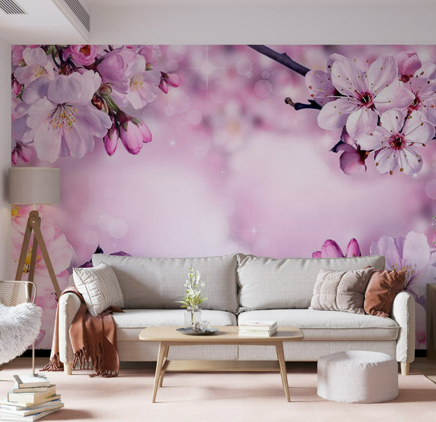 Peel & Stick Floral Wall Mural - Say Hello To Spring - Removable Wall Decals