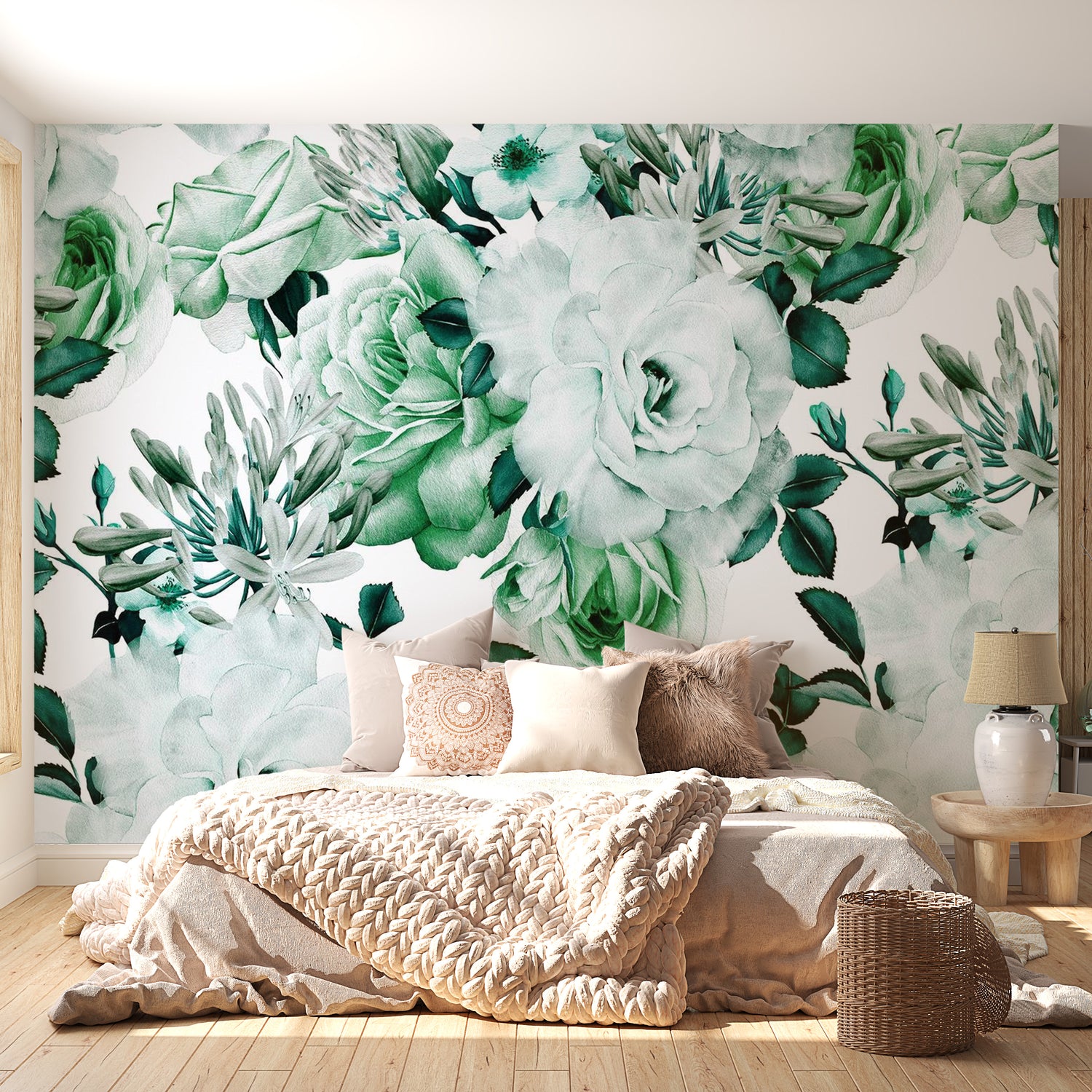 Peel & Stick Floral Wall Mural - Sentimental Garden Green - Removable Wall Decals