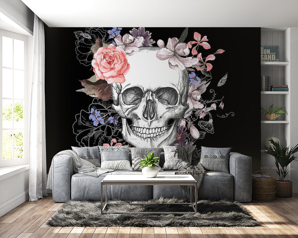 Wallpaper with skulls | Skulls themed wall murals