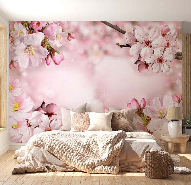 Peel & Stick Floral Wall Mural - Spring Cherry Blossom - Removable Wall Decals