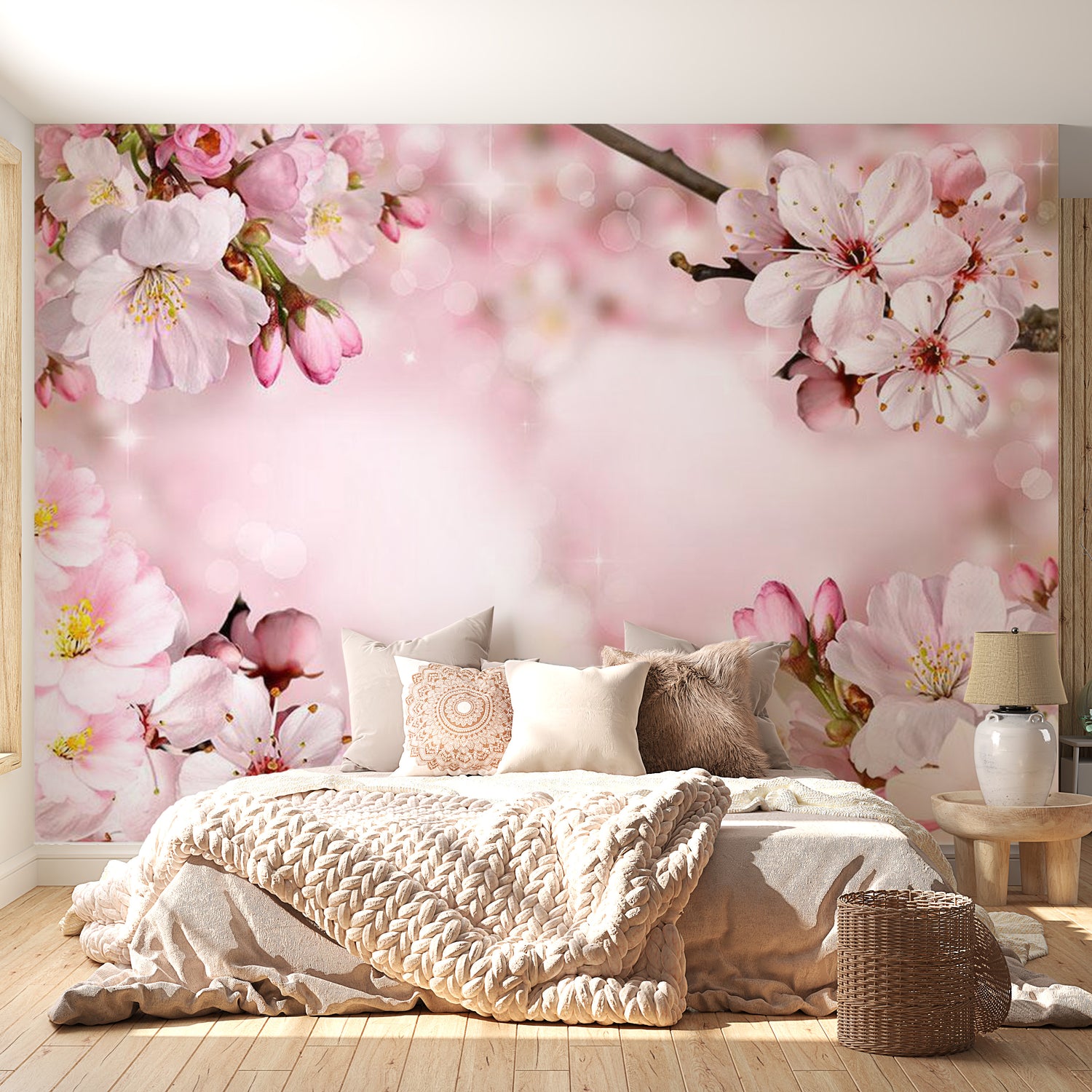 Peel & Stick Floral Wall Mural - Spring Cherry Blossom - Removable Wall Decals