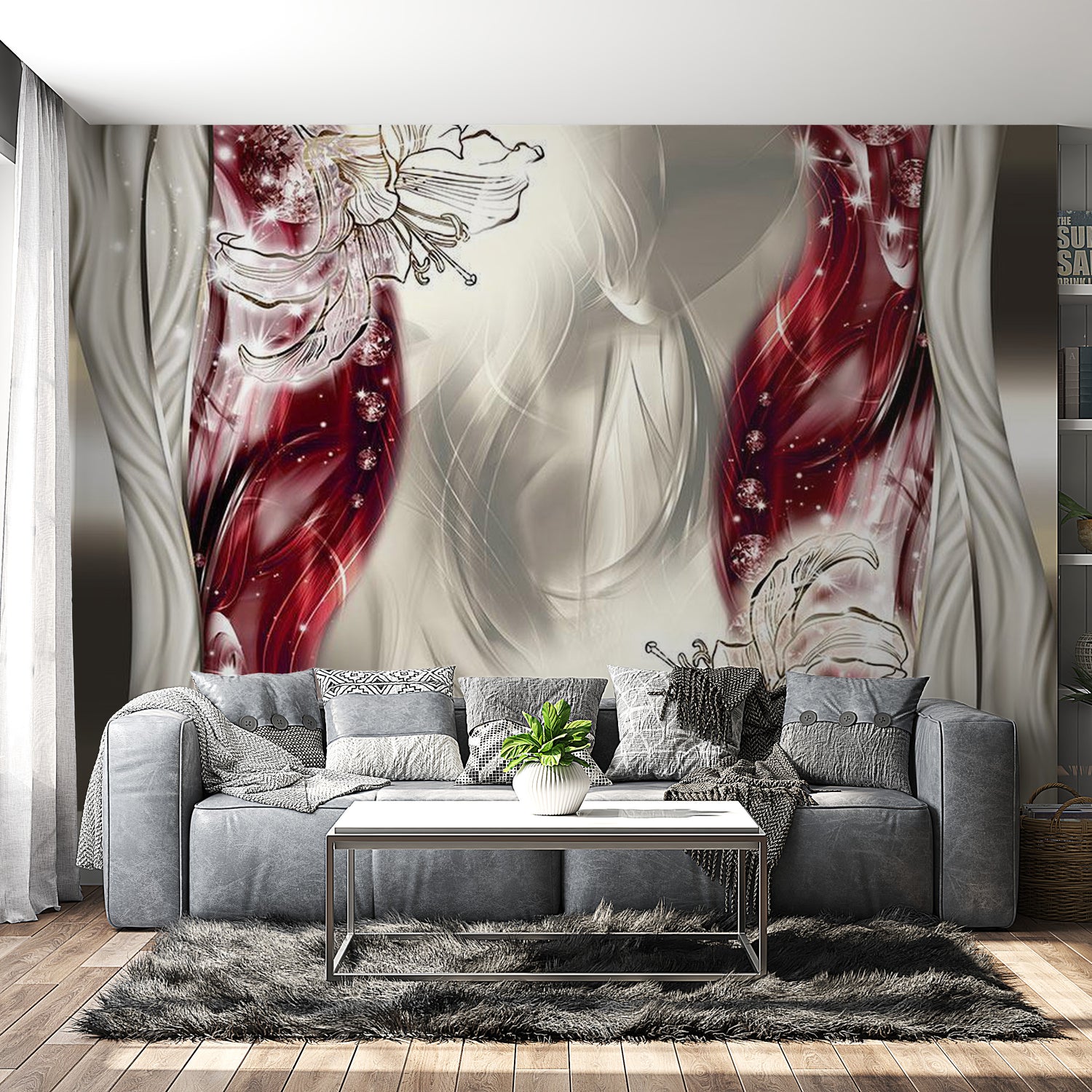 Peel & Stick Floral Wall Mural - Tango Of Colours - Removable Wall Decals