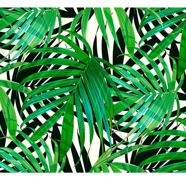 Peel & Stick Botanical Wall Mural - Tropical Leaves - Removable Wall Decals
