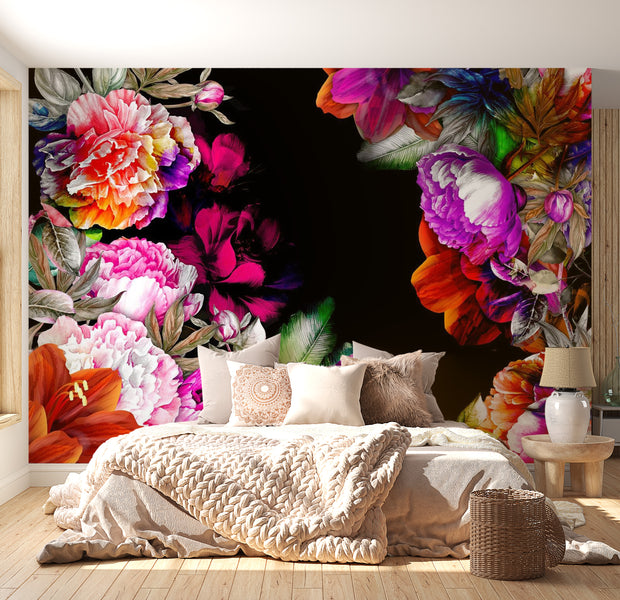Peel & Stick Floral Wall Mural - Warm Tones Of Summer - Removable Wall Decals