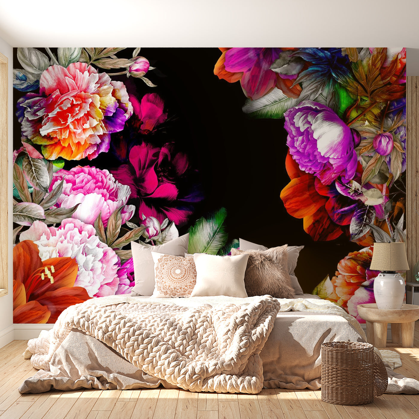 Peel & Stick Floral Wall Mural - Warm Tones Of Summer - Removable Wall Decals