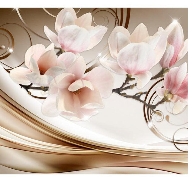 Peel & Stick Floral Wall Mural - Waves Of Magnolia - Removable Wall Decals