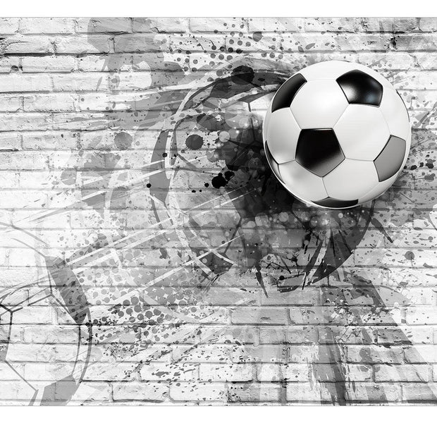 Peel & Stick Football Wall Mural - Football Black & White - Removable Wall Decals
