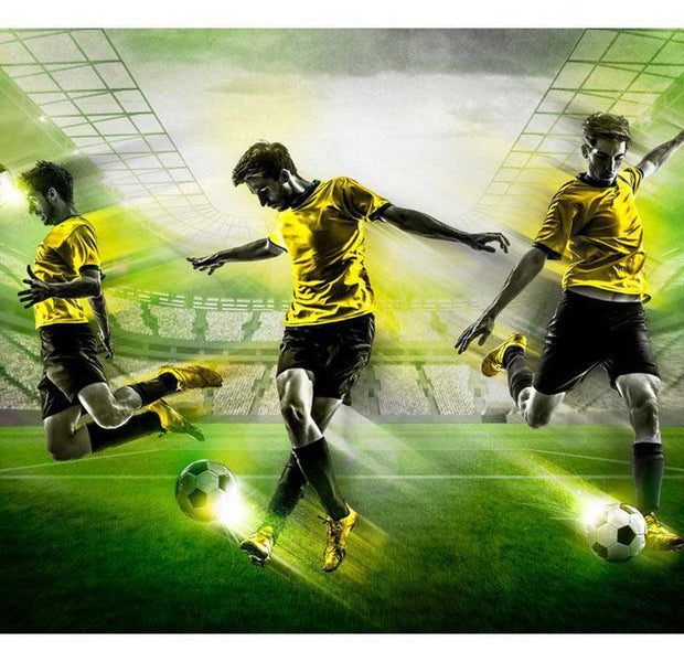 Peel & Stick Football Wall Mural - Let's Play Soccer - Removable Wall Decals