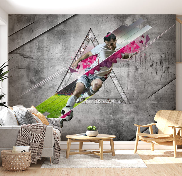 Peel & Stick Football Wall Mural - Soccer Art - Removable Wall Decals