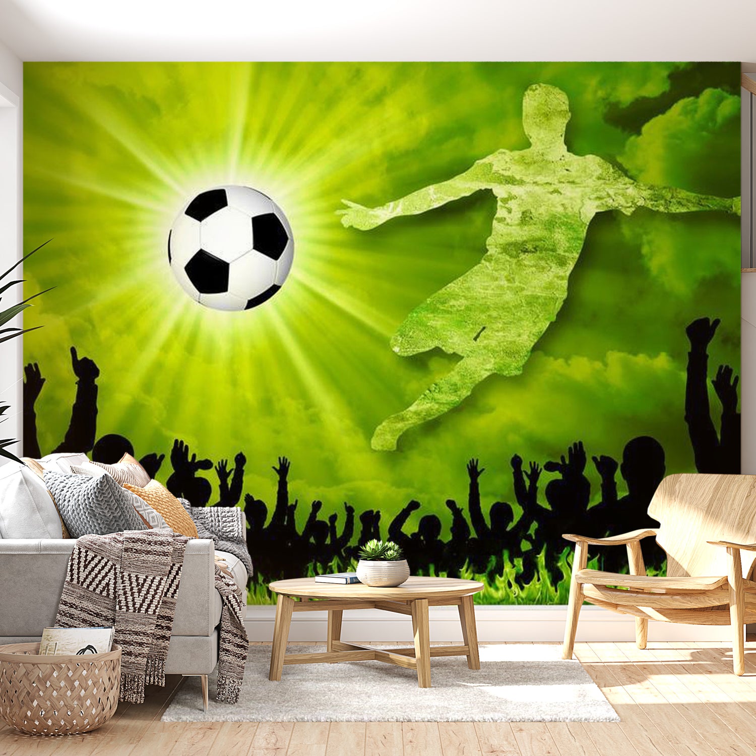 Peel & Stick Football Wall Mural - Victory - Removable Wall Decals