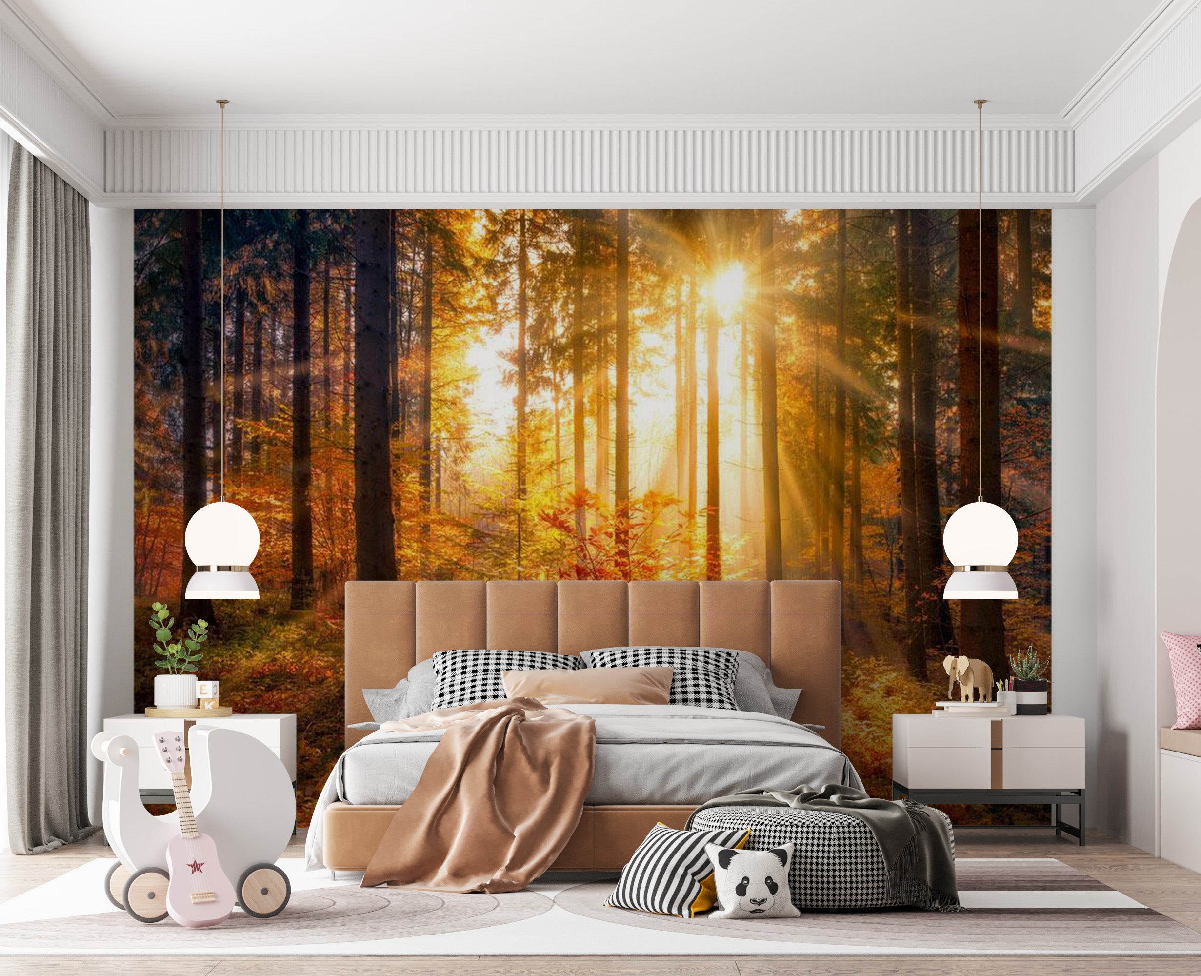 Peel & Stick Forest Wall Mural - Autumn Awakening - Removable Wall Decals