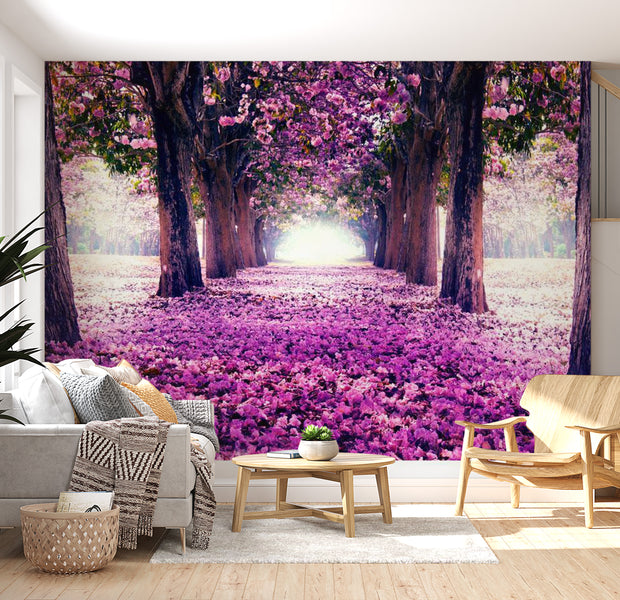 Peel & Stick Forest Wall Mural - Flower Road - Removable Wall Decals