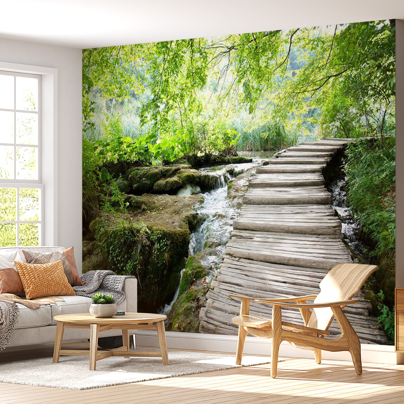 Peel & Stick Forest Wall Mural - Forest Path - Removable Wall Decals