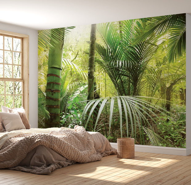 Peel & Stick Forest Wall Mural - Green Alley - Removable Wall Decals