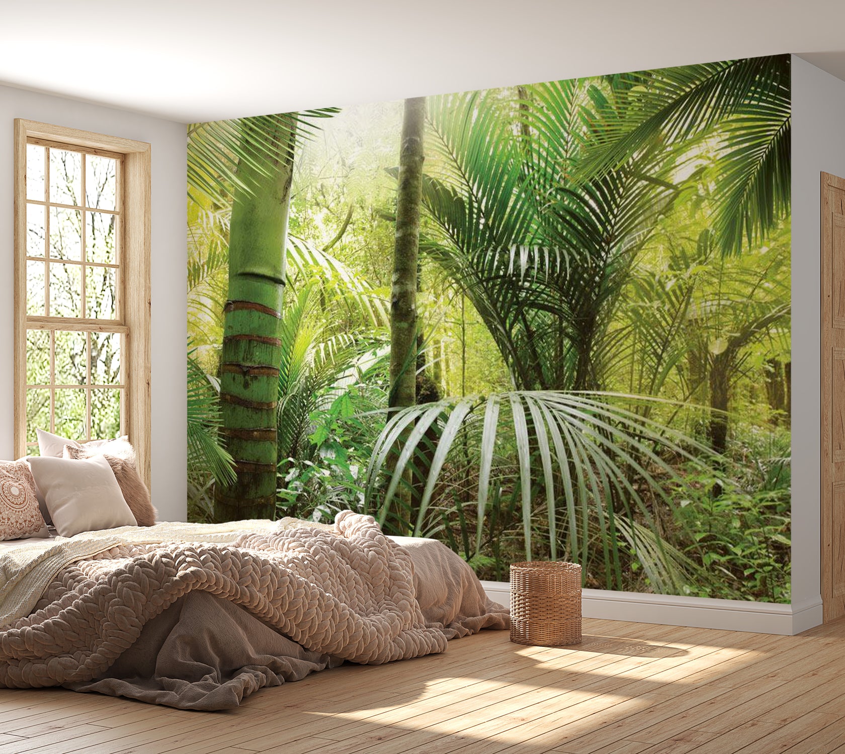 Peel & Stick Forest Wall Mural - Green Alley - Removable Wall Decals