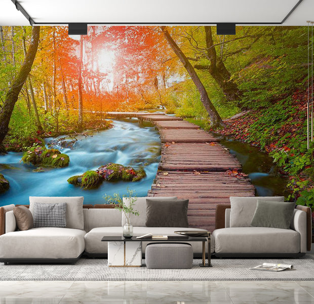 Peel & Stick Forest Wall Mural - Oasis Of Peace - Removable Wall Decals
