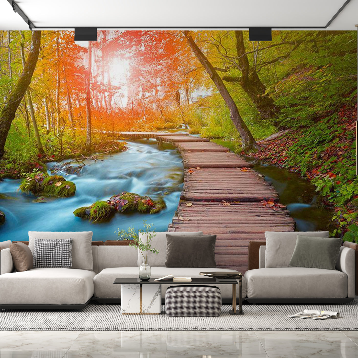 Peel & Stick Forest Wall Mural - Oasis Of Peace - Removable Wall Decals