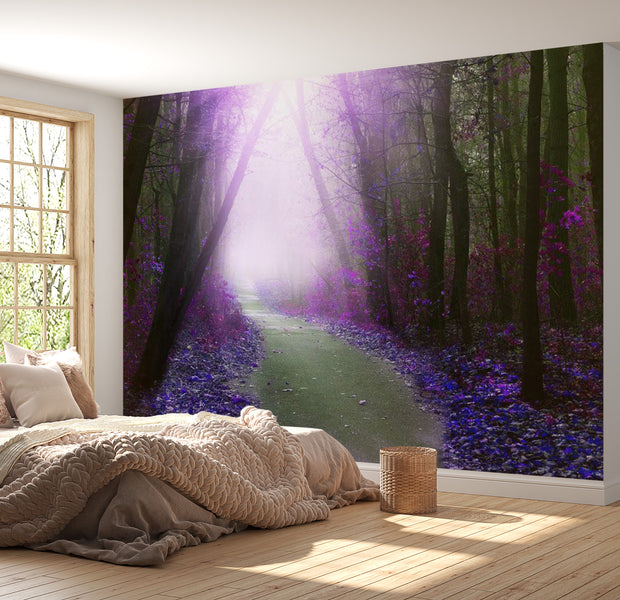 Peel & Stick Forest Wall Mural - Purple Path - Removable Wall Decals