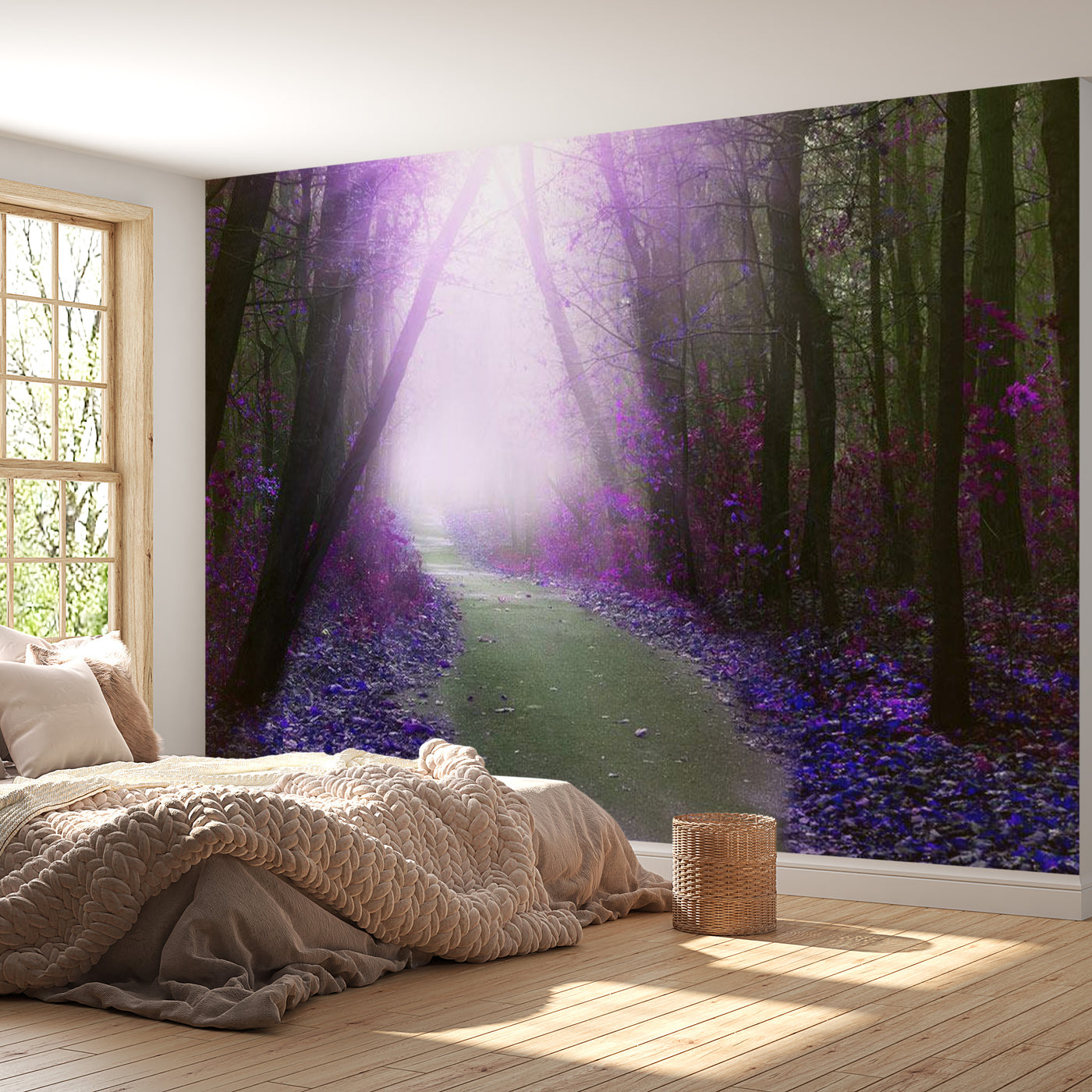Peel & Stick Forest Wall Mural - Purple Path - Removable Wall Decals