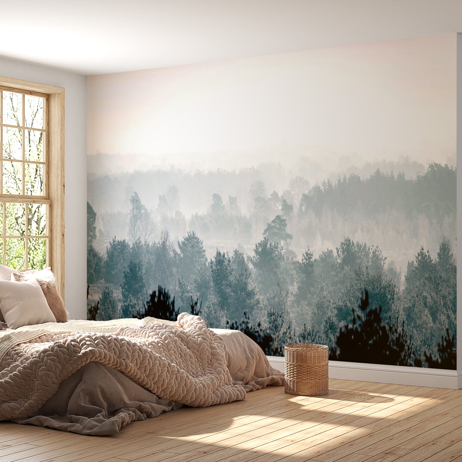 Peel & Stick Forest Wall Mural - Winter Forest - Removable Wall Decals