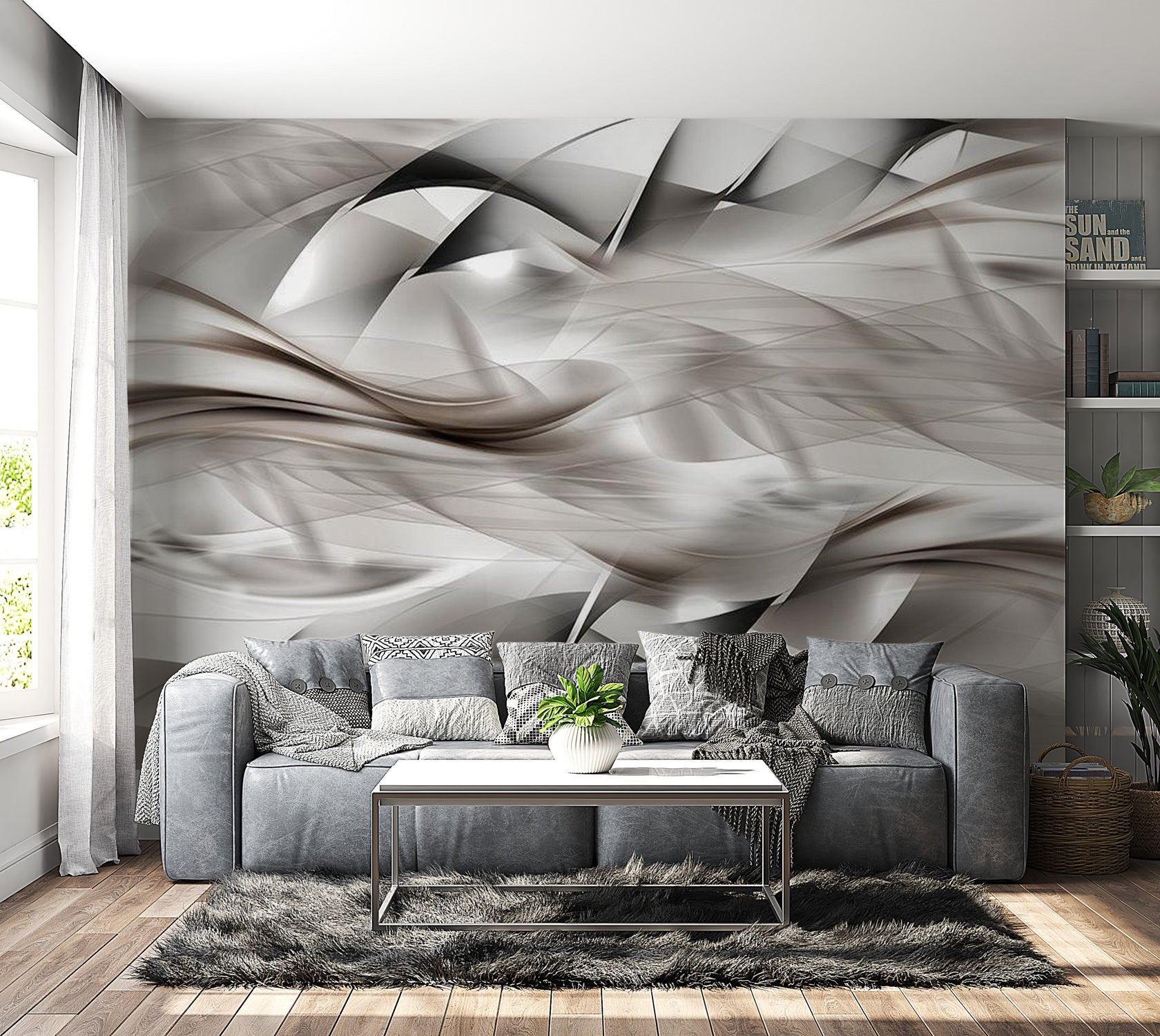 Peel & Stick Glam Wall Mural - Abstract Braid - Removable Wall Decals