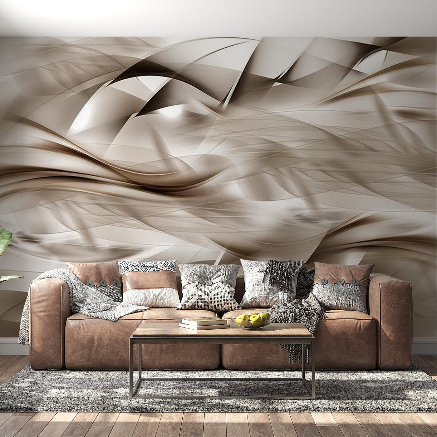 Peel & Stick Glam Wall Mural - Abstract Braids - Removable Wall Decals