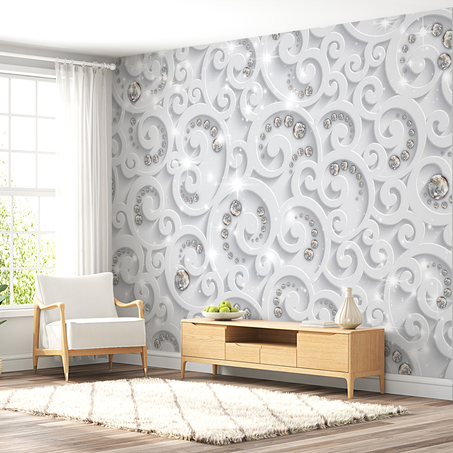 Peel & Stick Glam Wall Mural - Abstract Glamor - Removable Wall Decals
