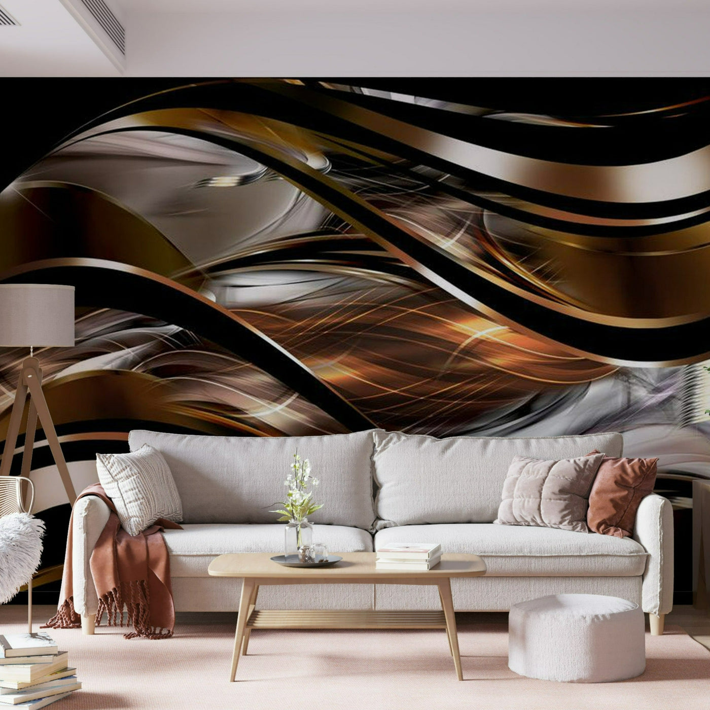 Peel & Stick Glam Wall Mural - Amber Storm - Removable Wall Decals
