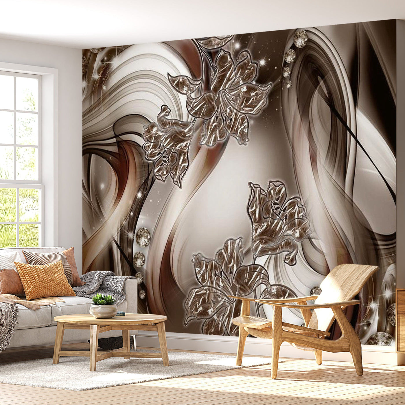 Peel & Stick Glam Wall Mural - Autumn Dance - Removable Wall Decals